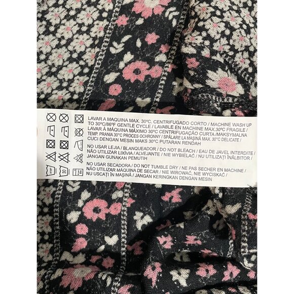 Pull & Bear Womens Floral Maxi Dress Black & Pink Viscose Size M - Picture 11 of 14